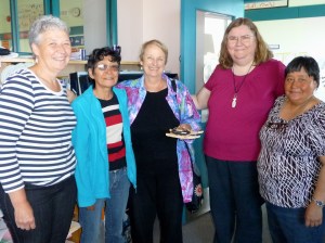 Martha receives gift from Cathy Lee, Morty Alooloo and Drlene Niqingaq